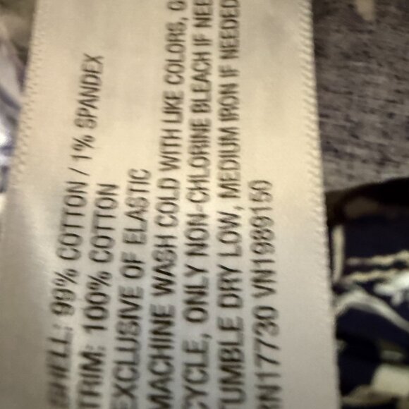 A New Day Navy/White Maxi Sun Dress w/Pockets Adjustable Straps Elastic Back 1X - Picture 8 of 9